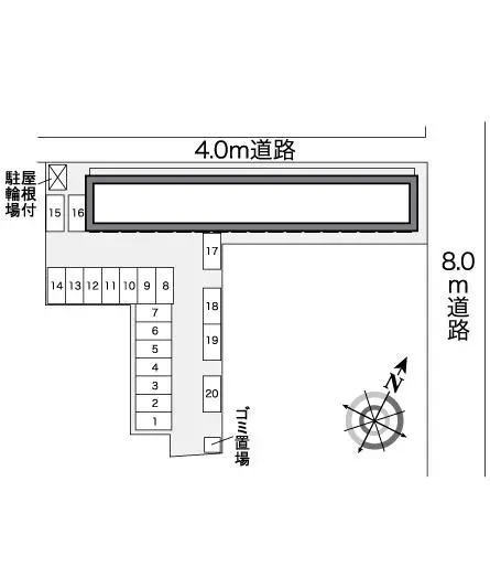 ★手数料０円★角田市角田字田町　月極駐車場（LP）